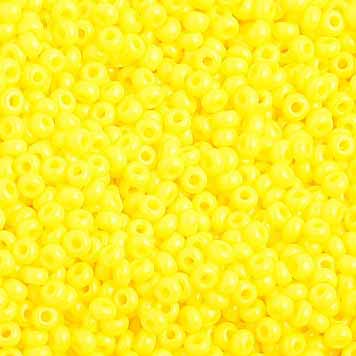 Czech Seed Bead, 10/0 (Opaque Lemon Yellow) - Shakti