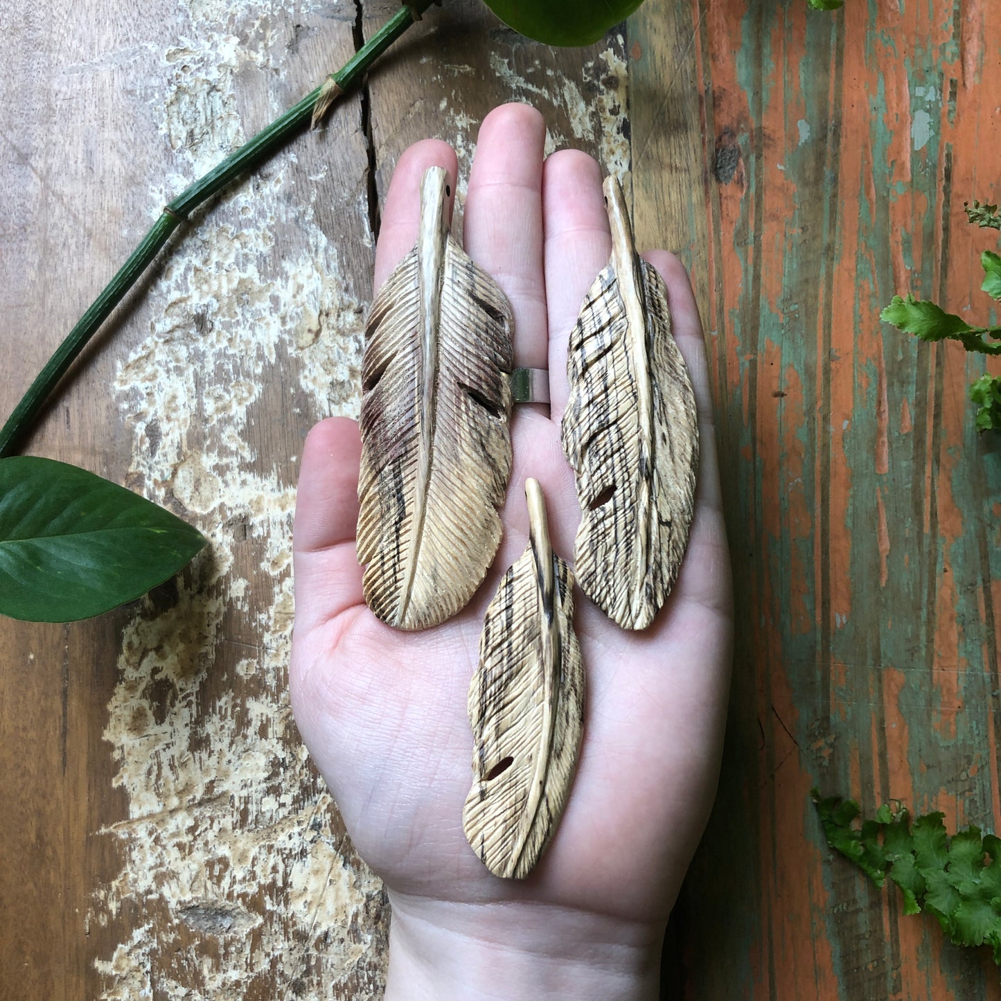 Hand-Carvings, Feathers - Shakti