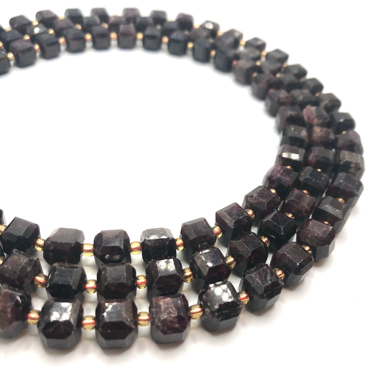Garnet Faceted Cubic Beads