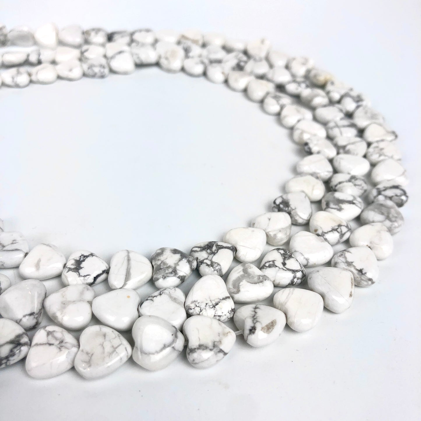 Howlite (White) - Hearts - Shakti