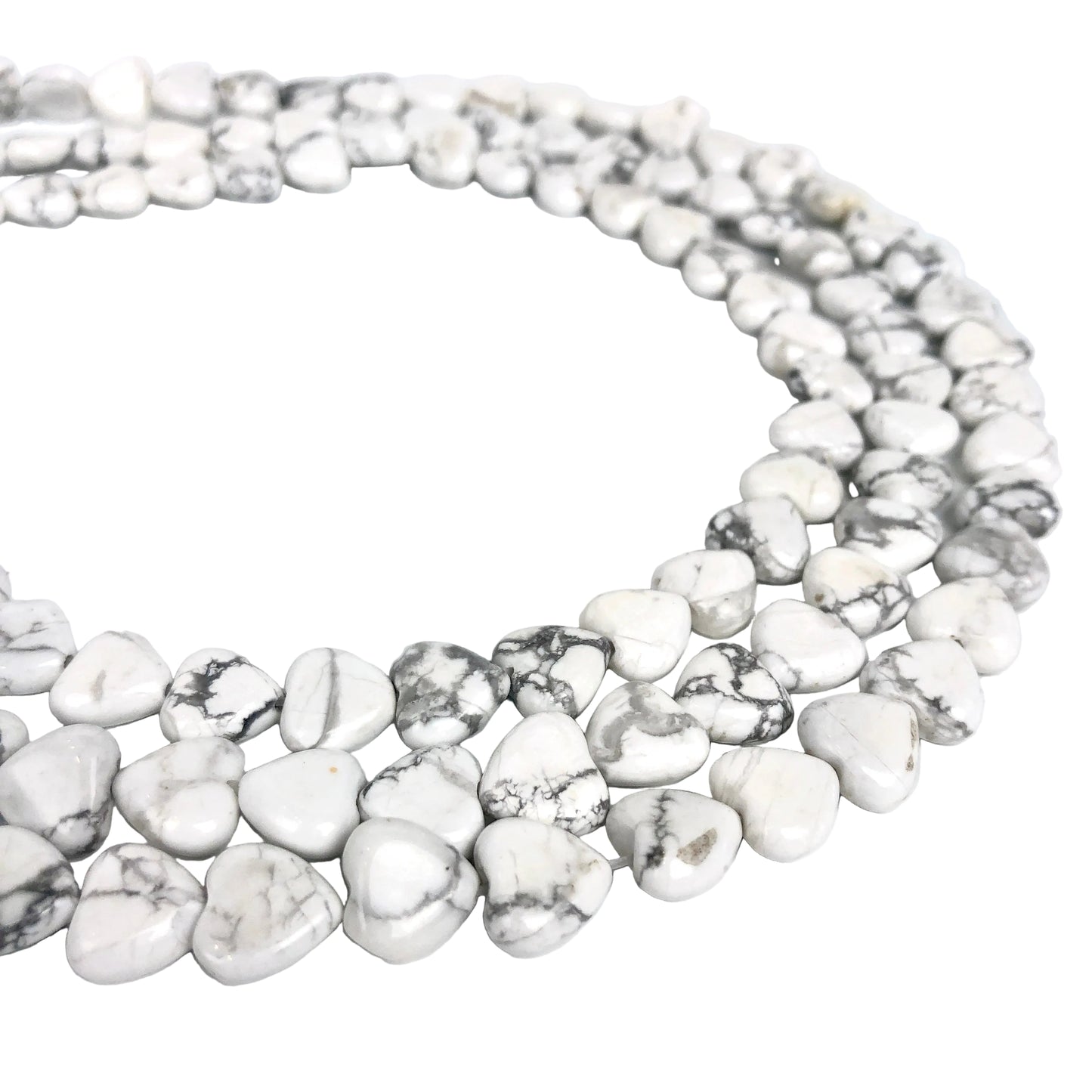 Howlite (White) - Hearts - Shakti