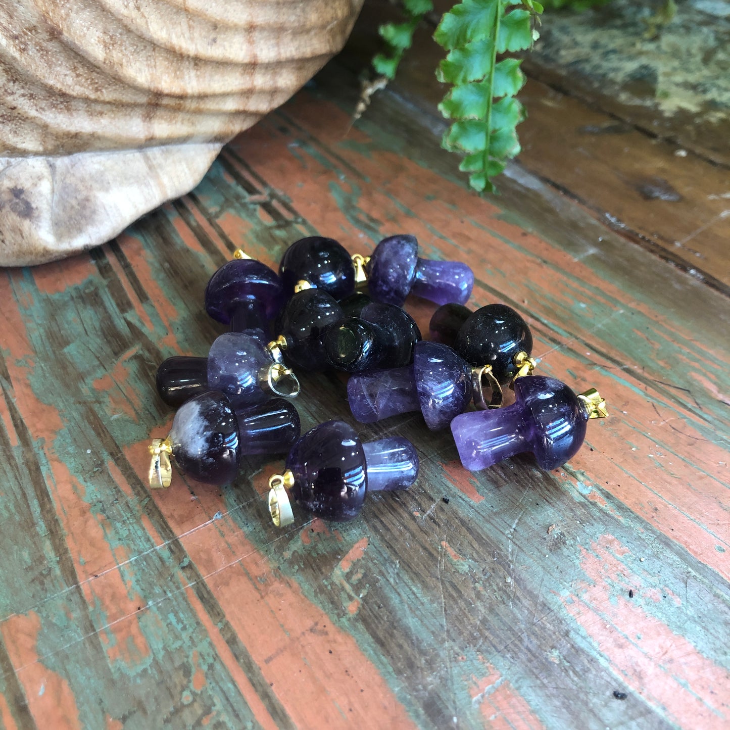 Mushroom Crystal Pendants - Shakti