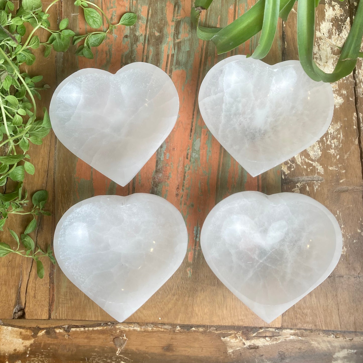 Selenite Heart Bowls - Shakti