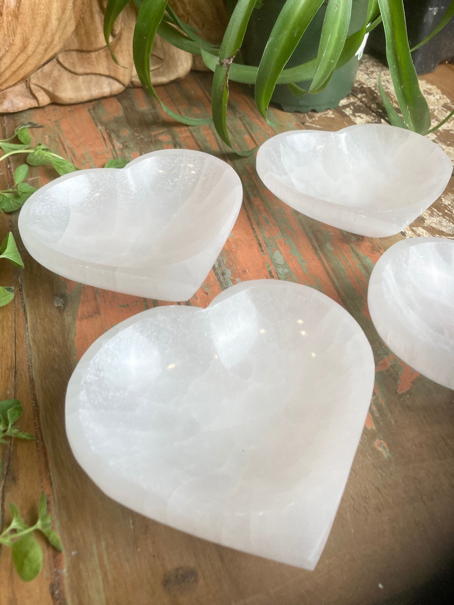 Selenite Heart Bowls - Shakti