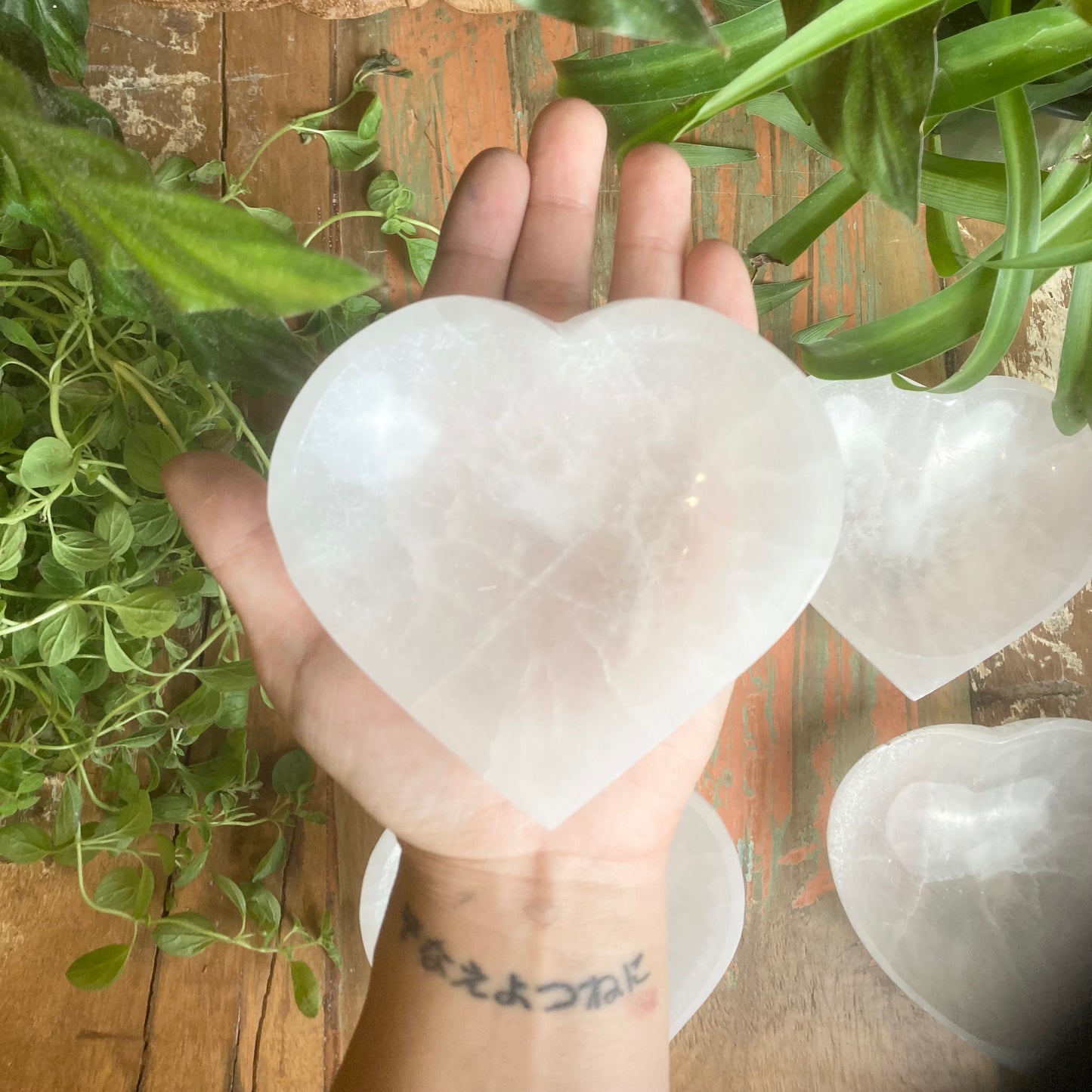 Selenite Heart Bowls - Shakti
