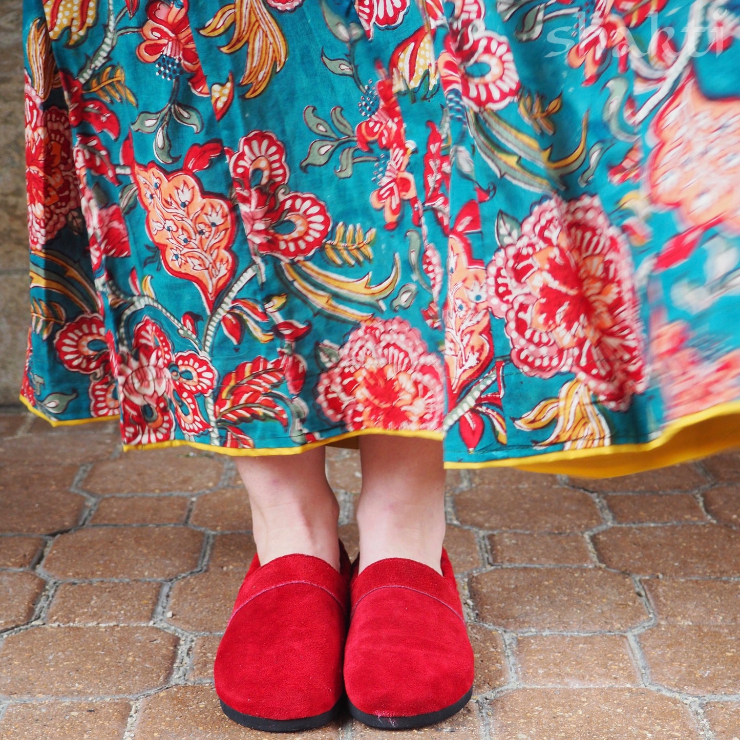 Suede Espadrille Flat Shoes, Cherry Reds - Shakti