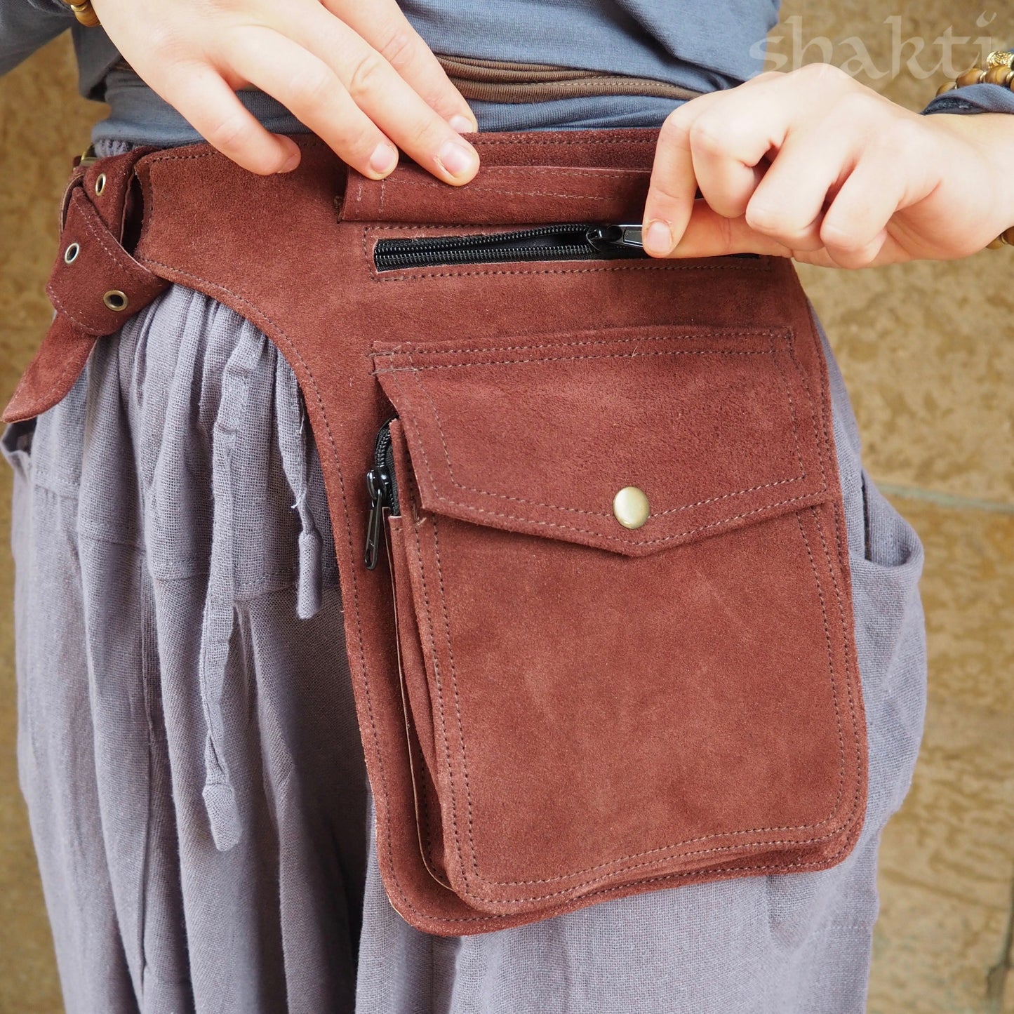 Leather Hip Pouch - Shakti