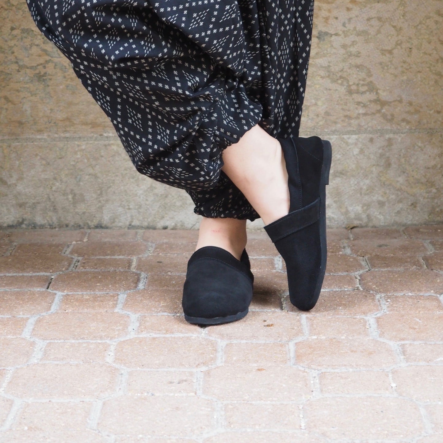 Suede Espadrille Flat Shoes, Charcoal - Shakti