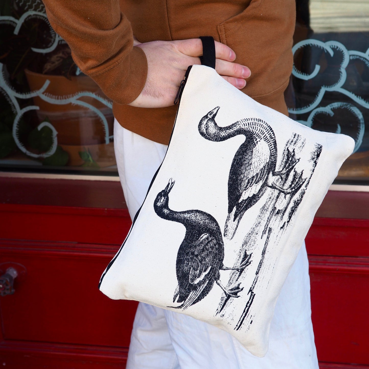 Canvas Silkscreen Zipper Bag - Shakti