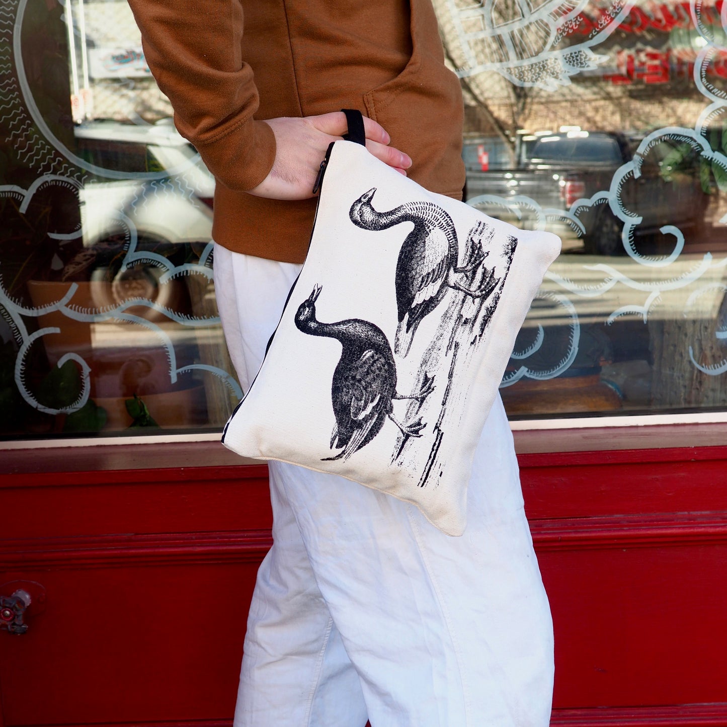 Canvas Silkscreen Zipper Bag - Shakti