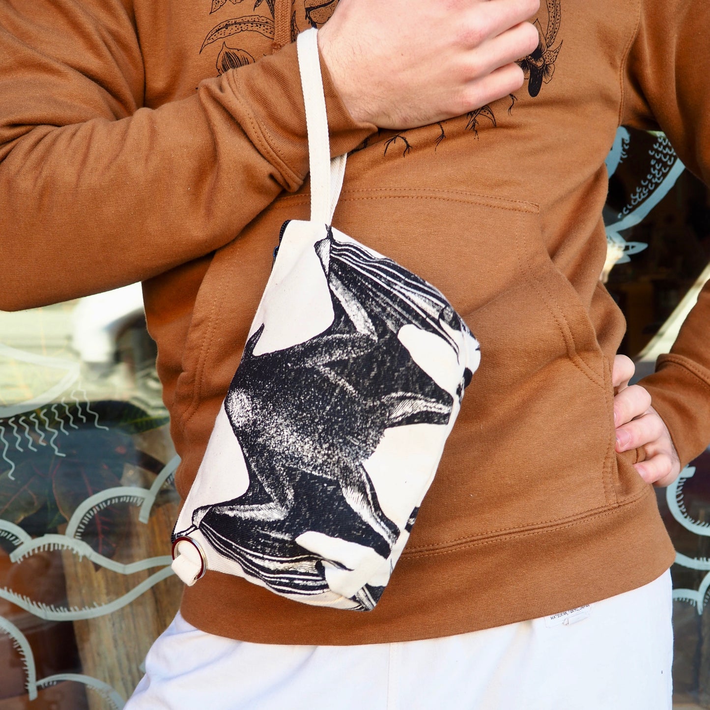 Canvas Silkscreen Key Zipper Bag - Shakti