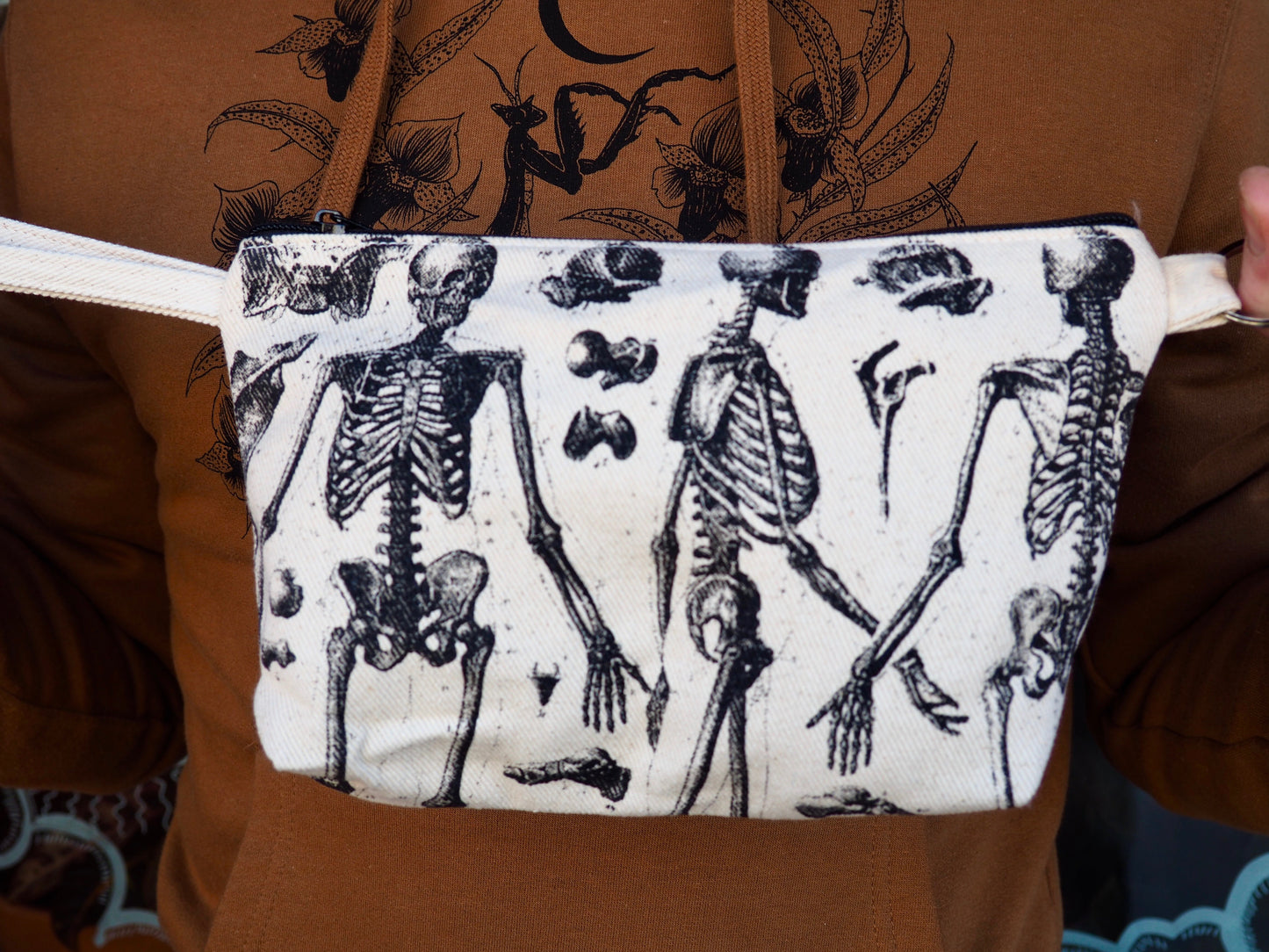 Canvas Silkscreen Key Zipper Bag - Shakti