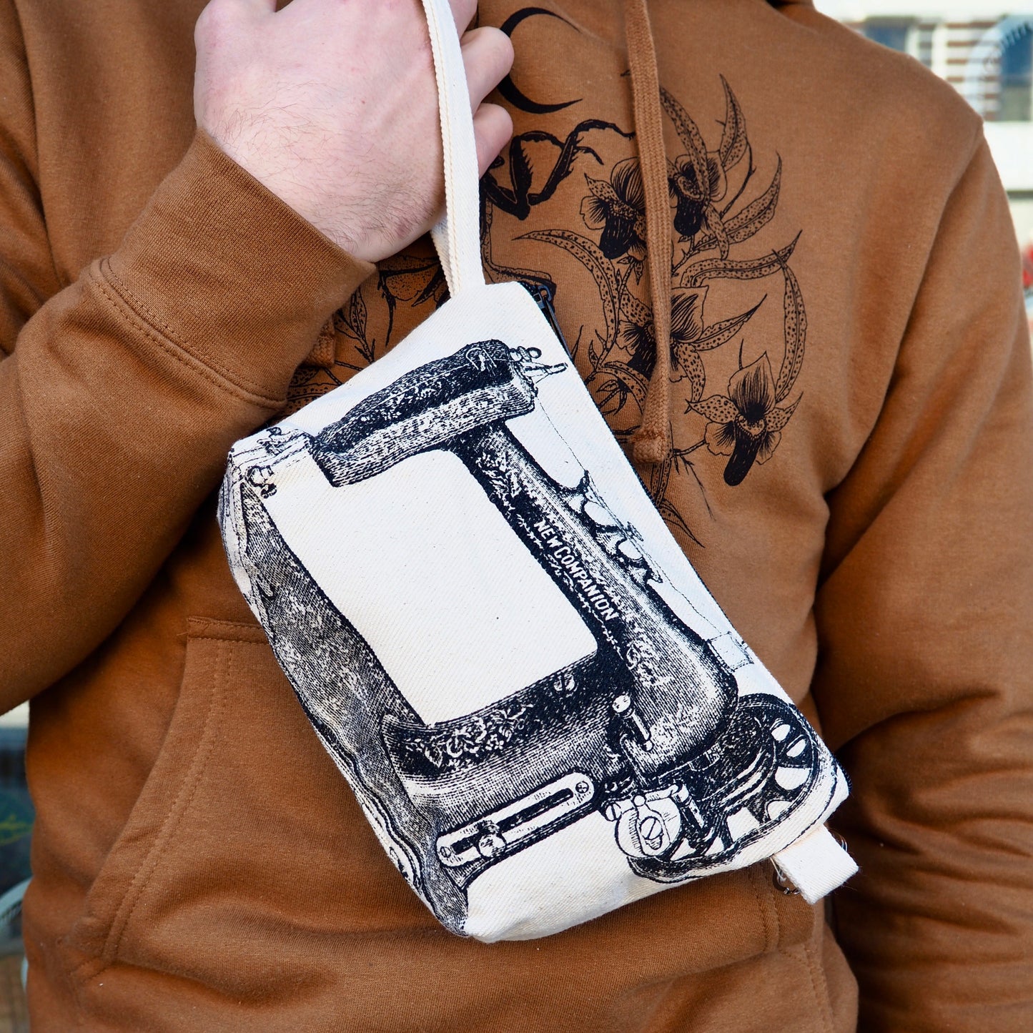 Canvas Silkscreen Key Zipper Bag - Shakti