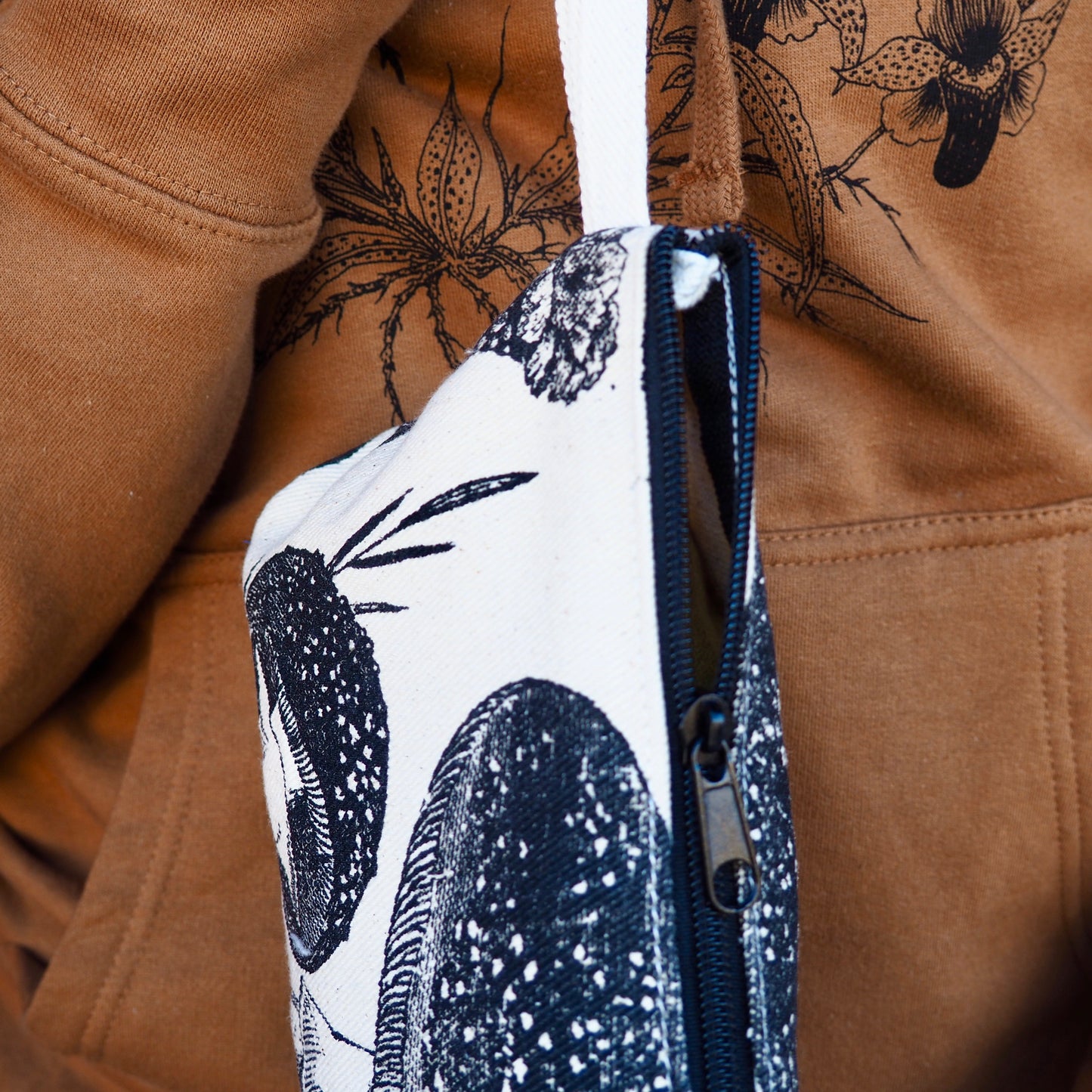 Canvas Silkscreen Key Zipper Bag - Shakti
