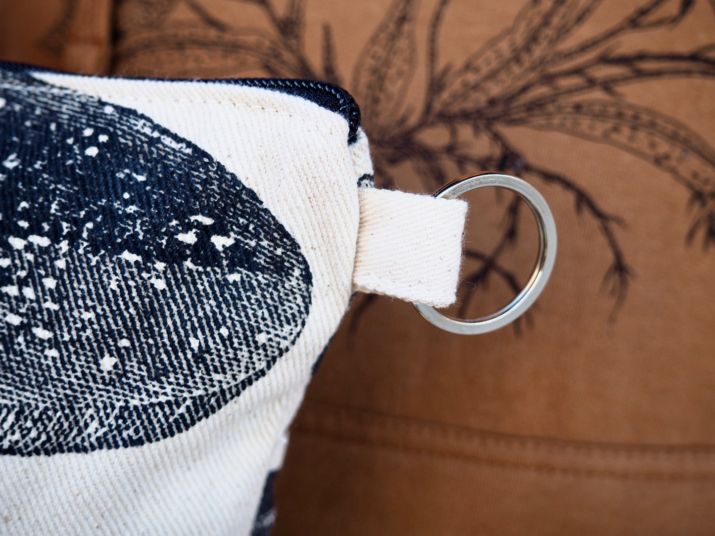 Canvas Silkscreen Key Zipper Bag - Shakti