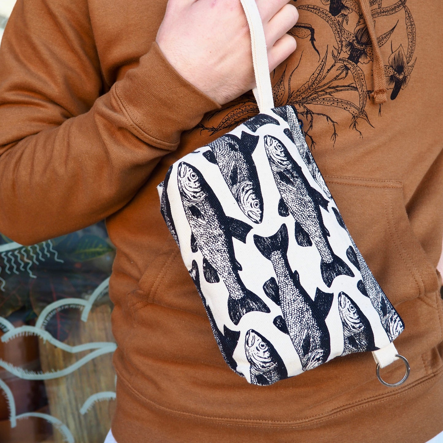 Canvas Silkscreen Key Zipper Bag - Shakti