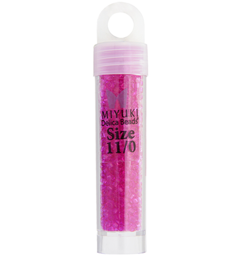 Miyuki Delica Seed Bead, 11/0 (Fuchsia Transparent Dyed)