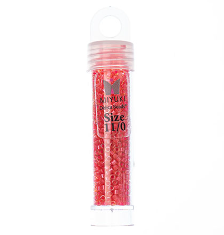 Miyuki Delica Seed Bead, 11/0 (Poppy Red Luminous Neon)
