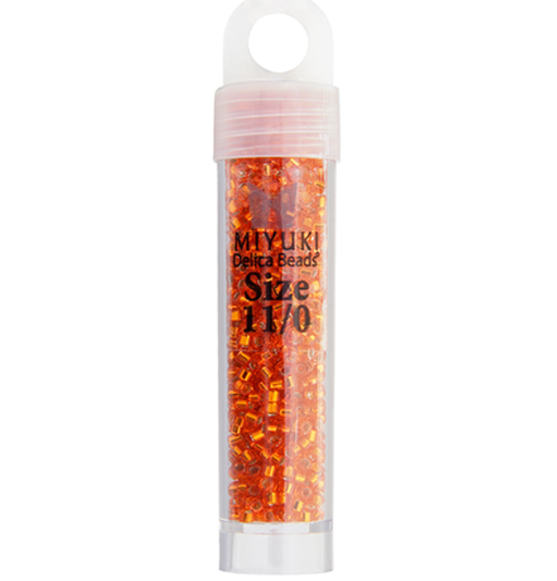 Miyuki Delica Seed Bead, 11/0 (Orange S/L)