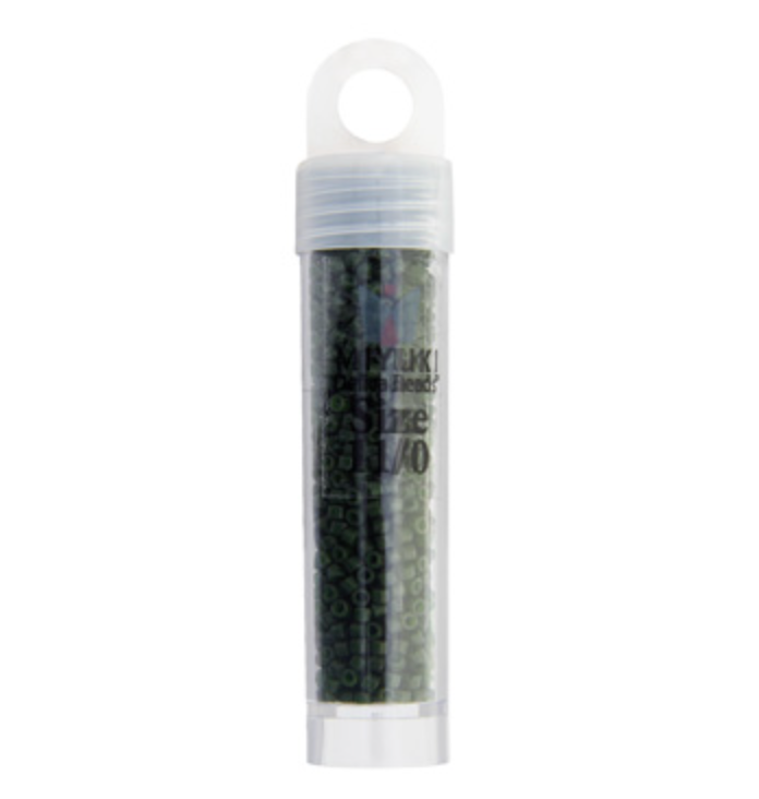 Miyuki Delica Seed Bead, 11/0 (Forest Green Opaque Dyed)