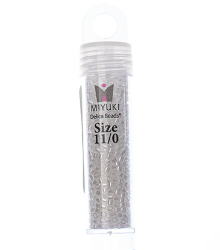 Miyuki Delica Seed Bead, 11/0 (Crystal White Ceylon)