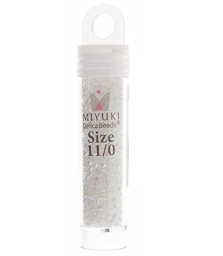 Miyuki Delica Seed Bead, 11/0 (White Opal AB)