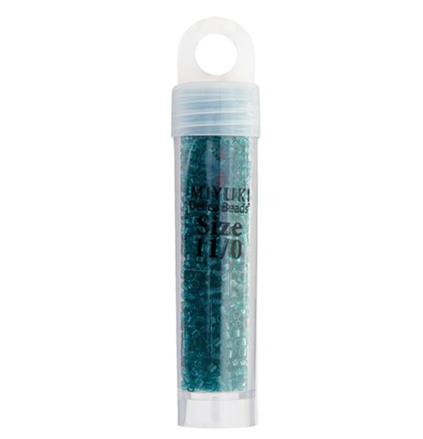 Miyuki Delica Seed Bead, 11/0 (Teal Caribbean Transparent)