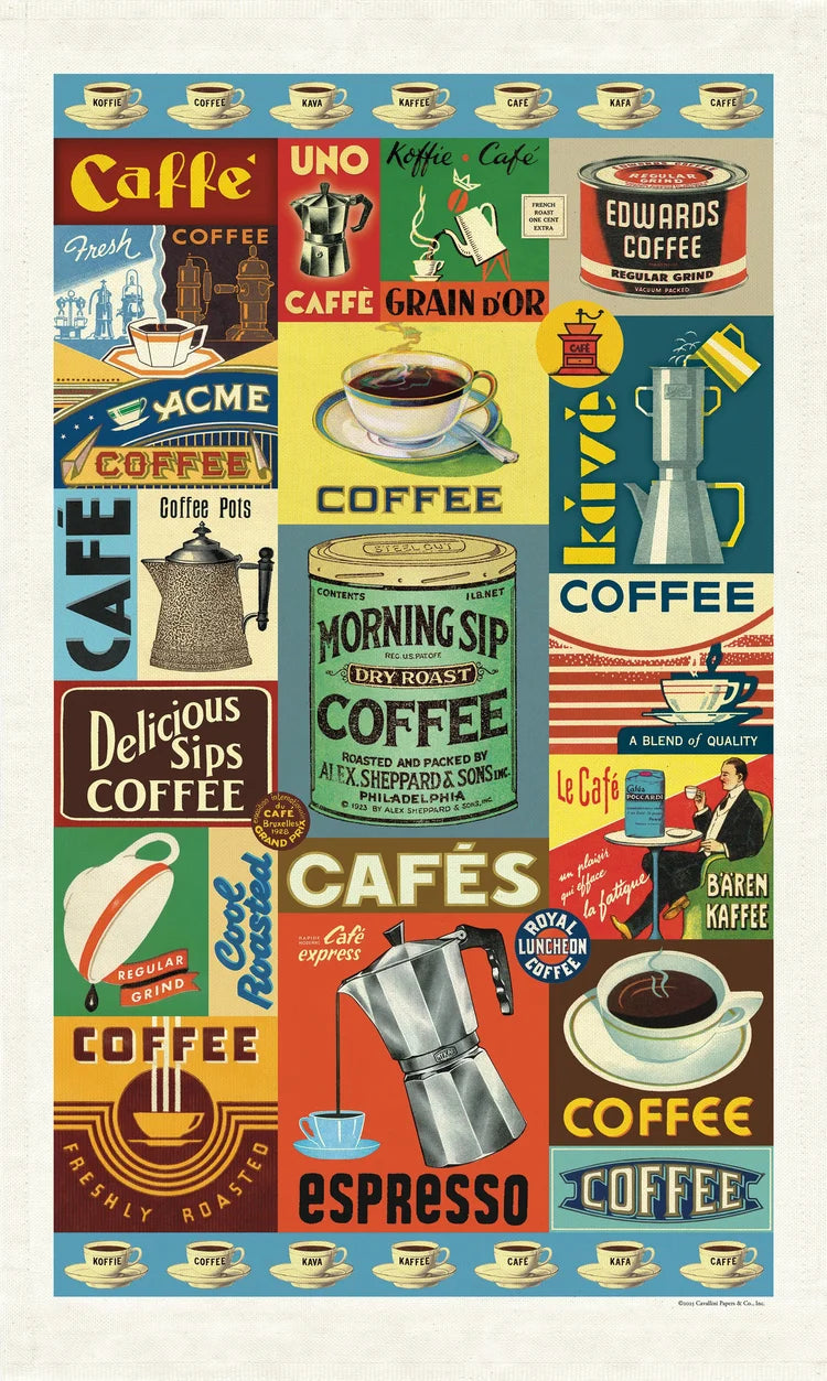 Vintage Tea Towel - Coffee