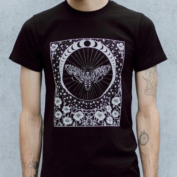 Death's Head Moth and Moon T-Shirt - Shakti