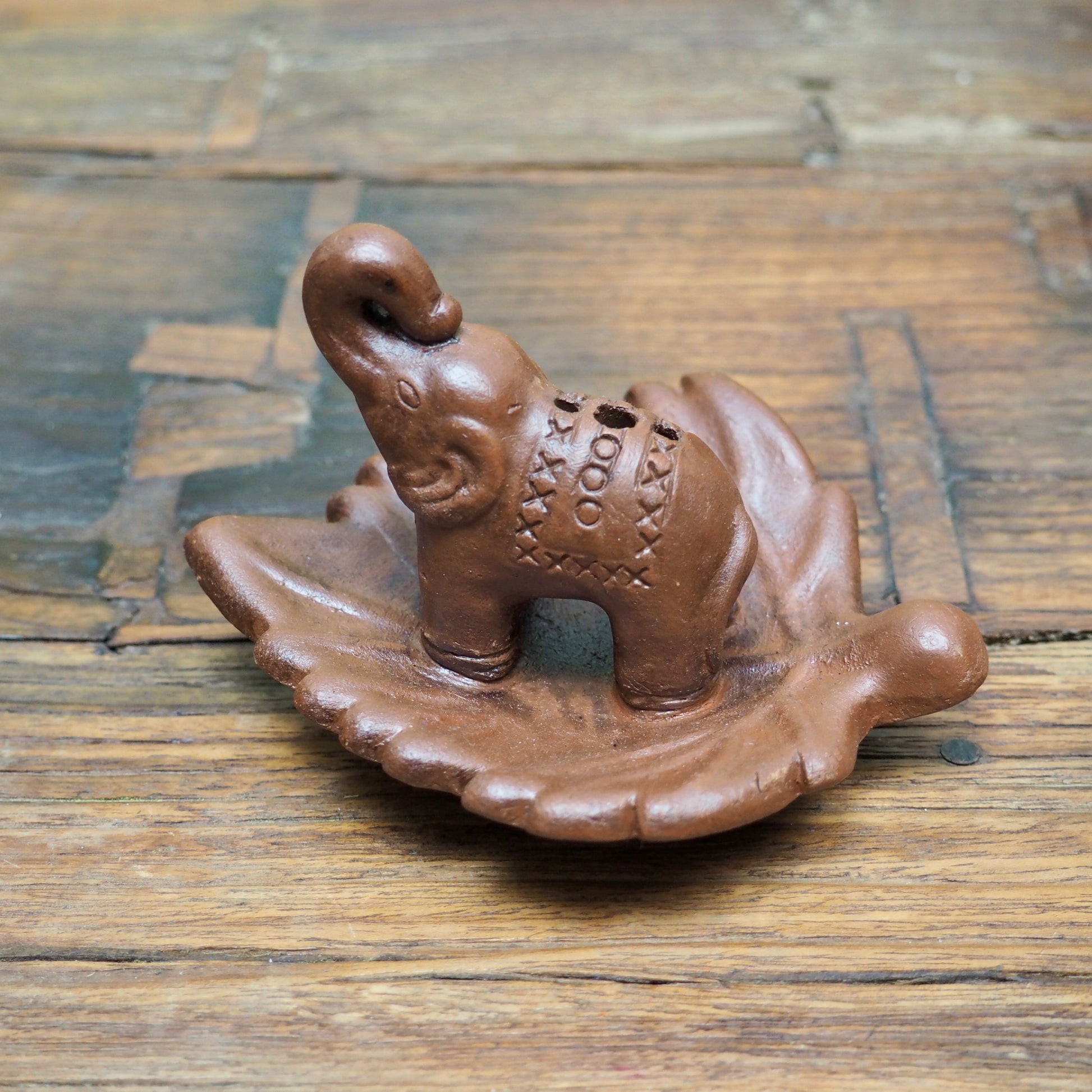 Clay Elephant Incense Holder - Shakti
