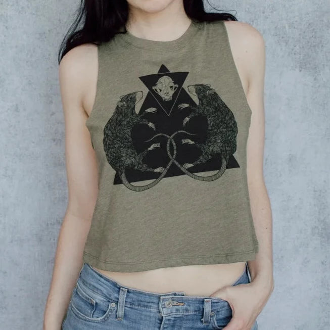 Rat Pyramid Racerback Crop Tank - Shakti