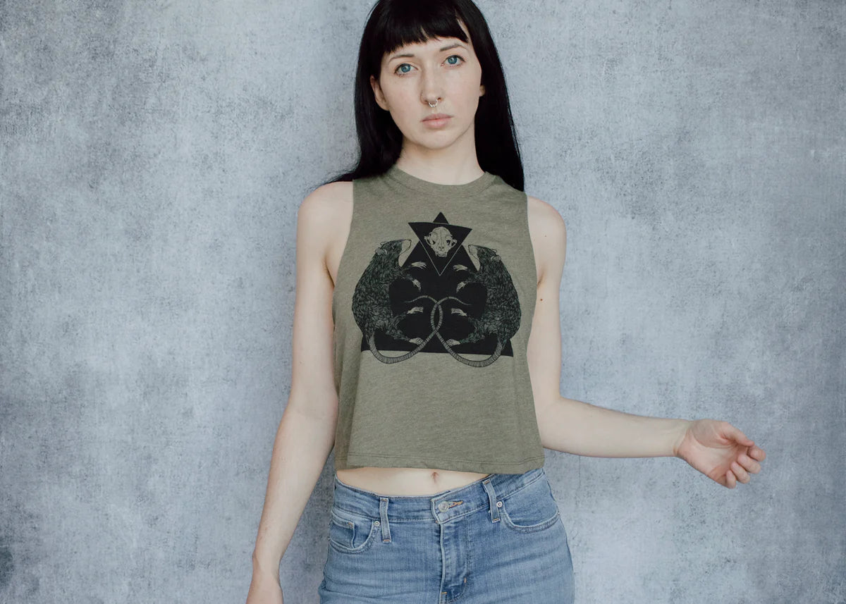 Rat Pyramid Racerback Crop Tank - Shakti