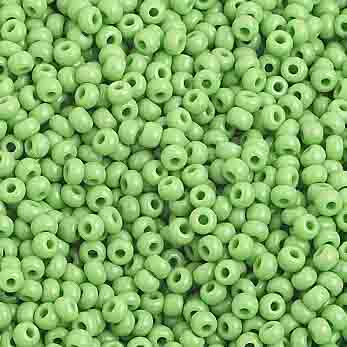 Czech Seed Bead, 10/0 (Opaque Light Green) - Shakti