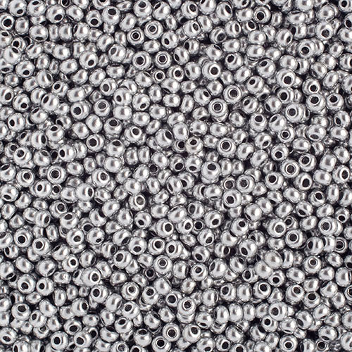 Czech Seed Bead, 10/0 (Metallic Silver) - Shakti