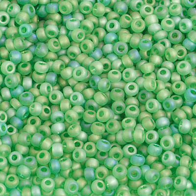 Czech Seed Bead, 10/0 (Trans. Light Green Matte AB) - Shakti