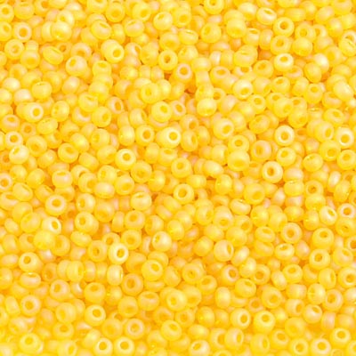Czech Seed Bead, 10/0 (Trans. Lemon Yellow Matte AB) - Shakti