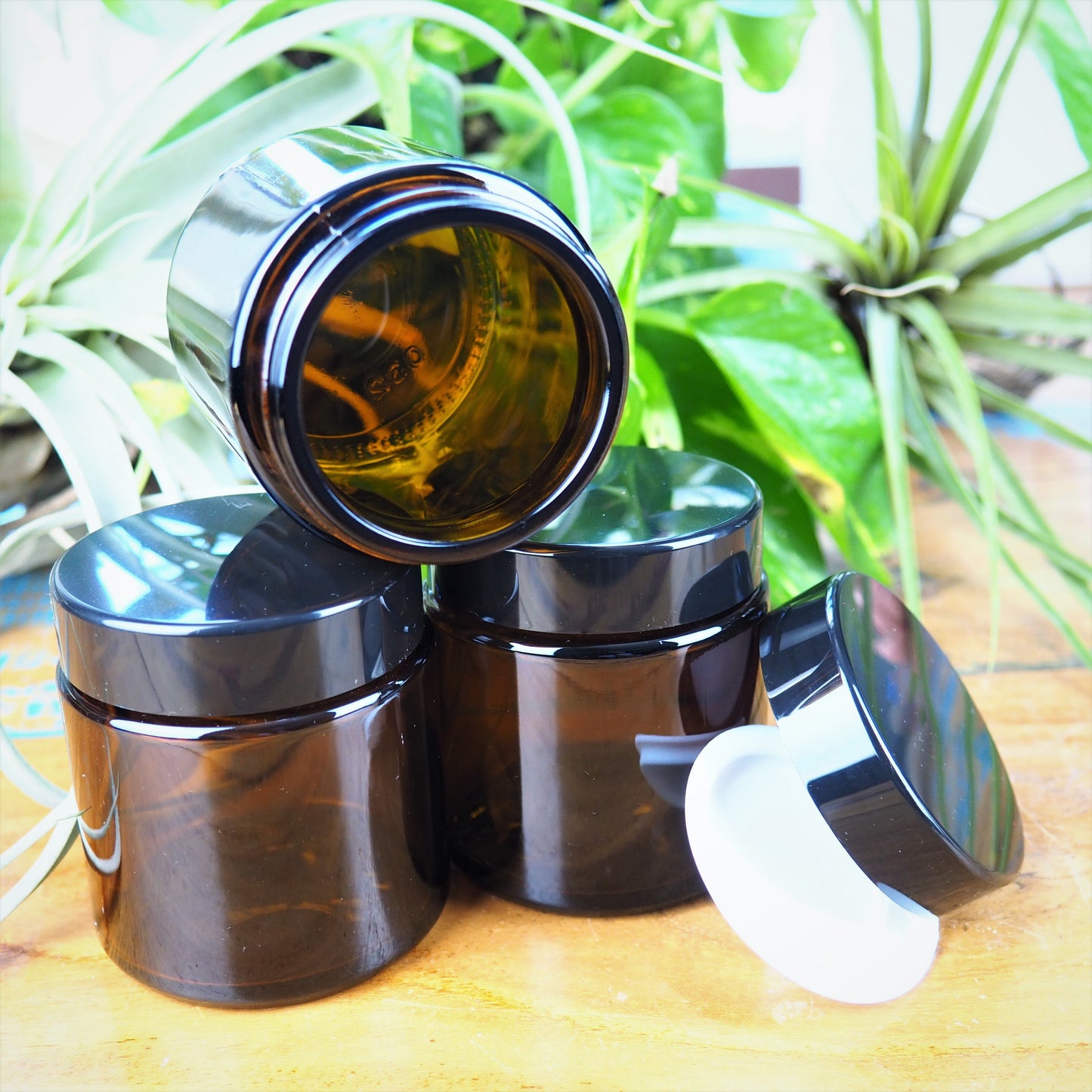 Amber Glass Salve Jars (5 sizes) - Shakti