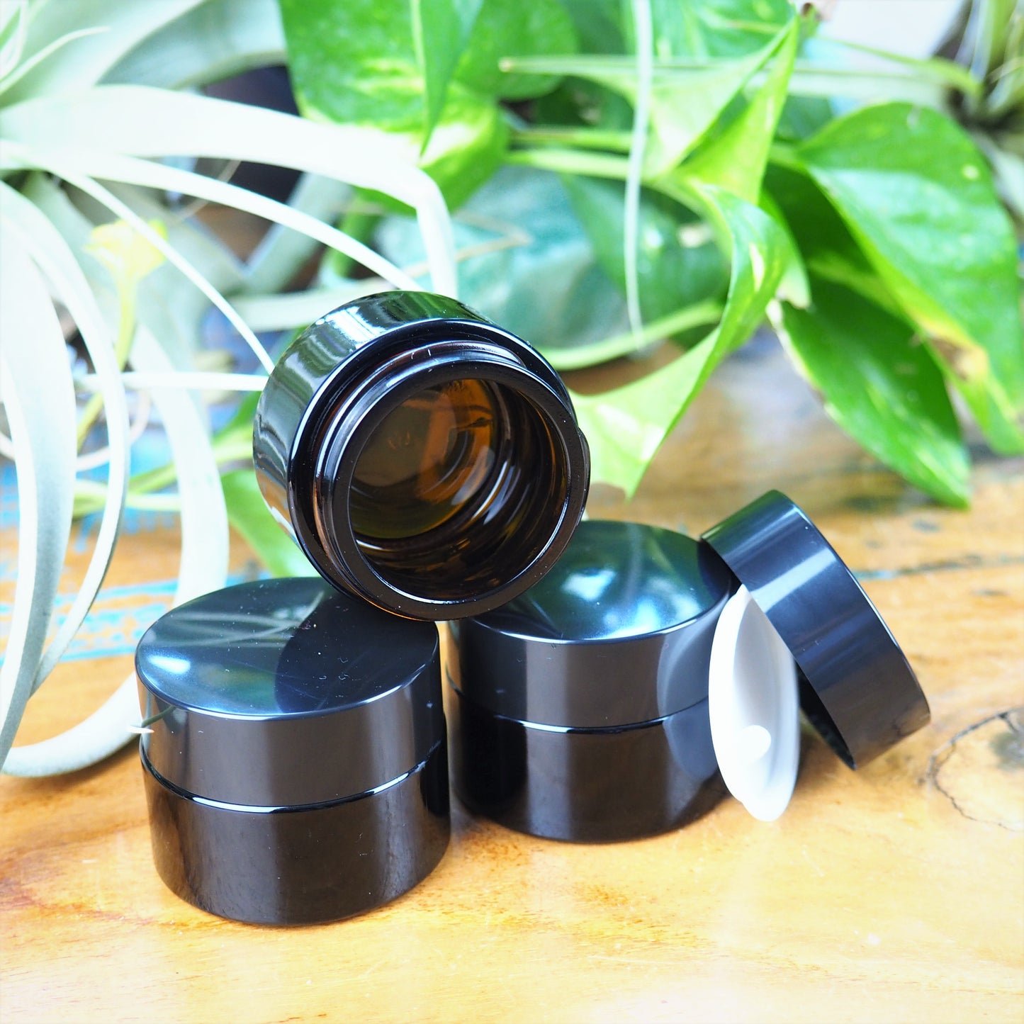 Amber Glass Salve Jars (5 sizes) - Shakti