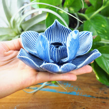 Load image into Gallery viewer, Incense Holder - Blooming Lotus Flower (M / Blue)
