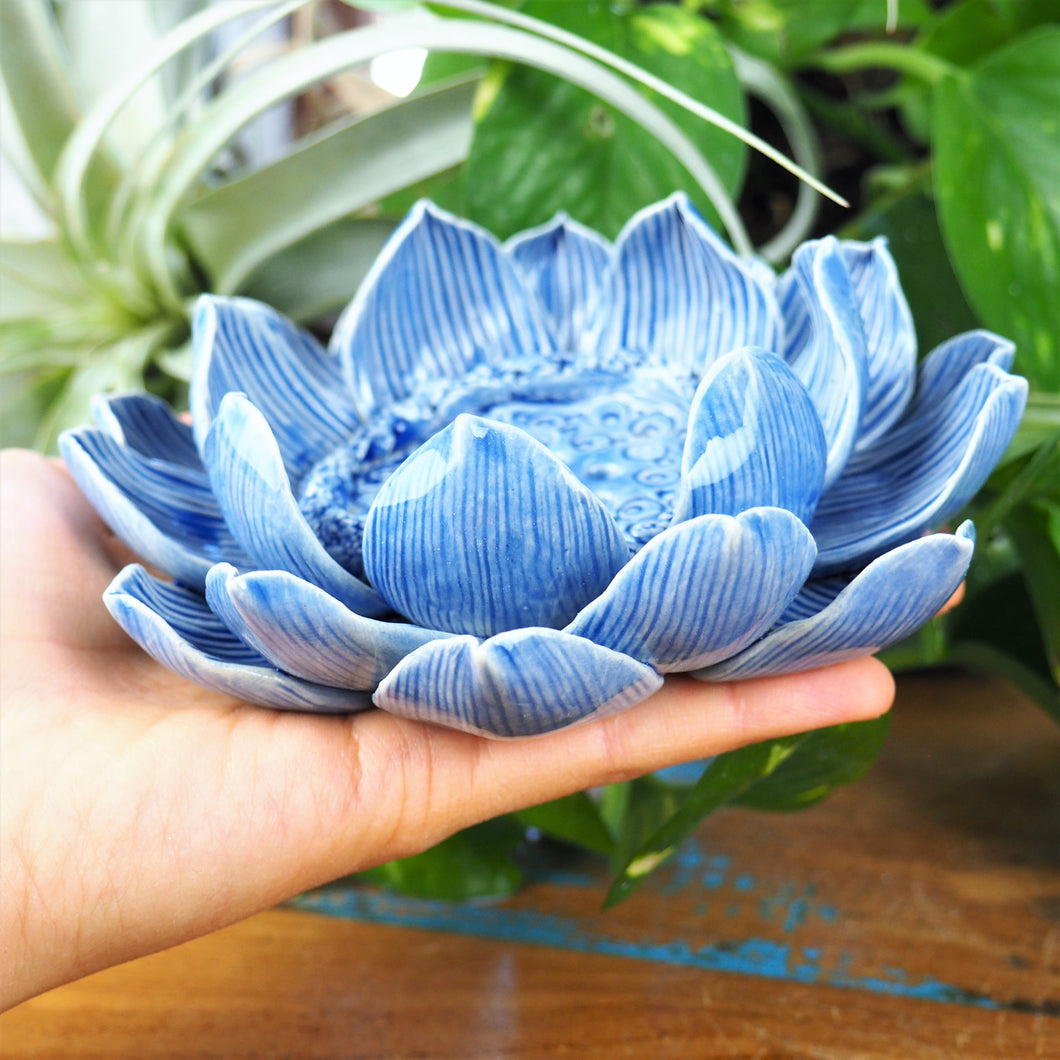 Incense Holder - Lotus Flower (L / Blue)