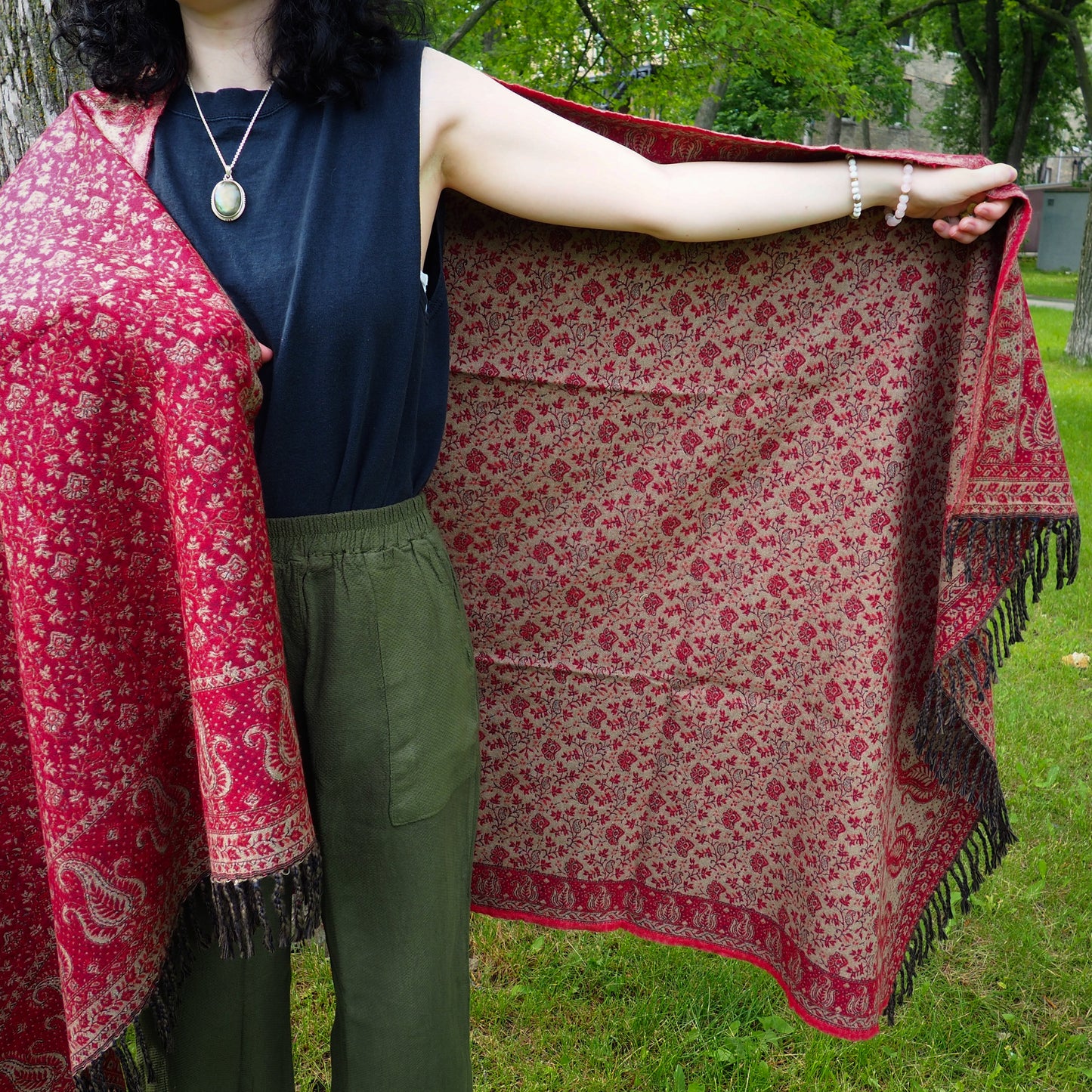 Shawl, Crimson - Shakti