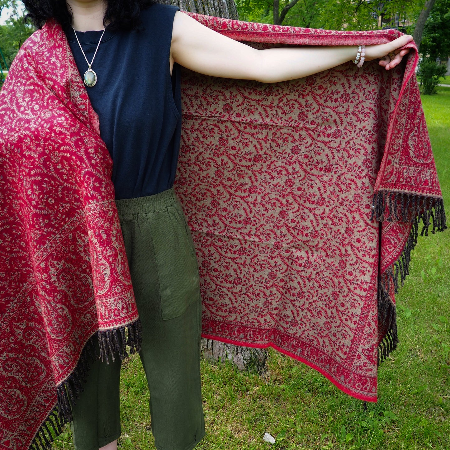 Shawl, Crimson - Shakti