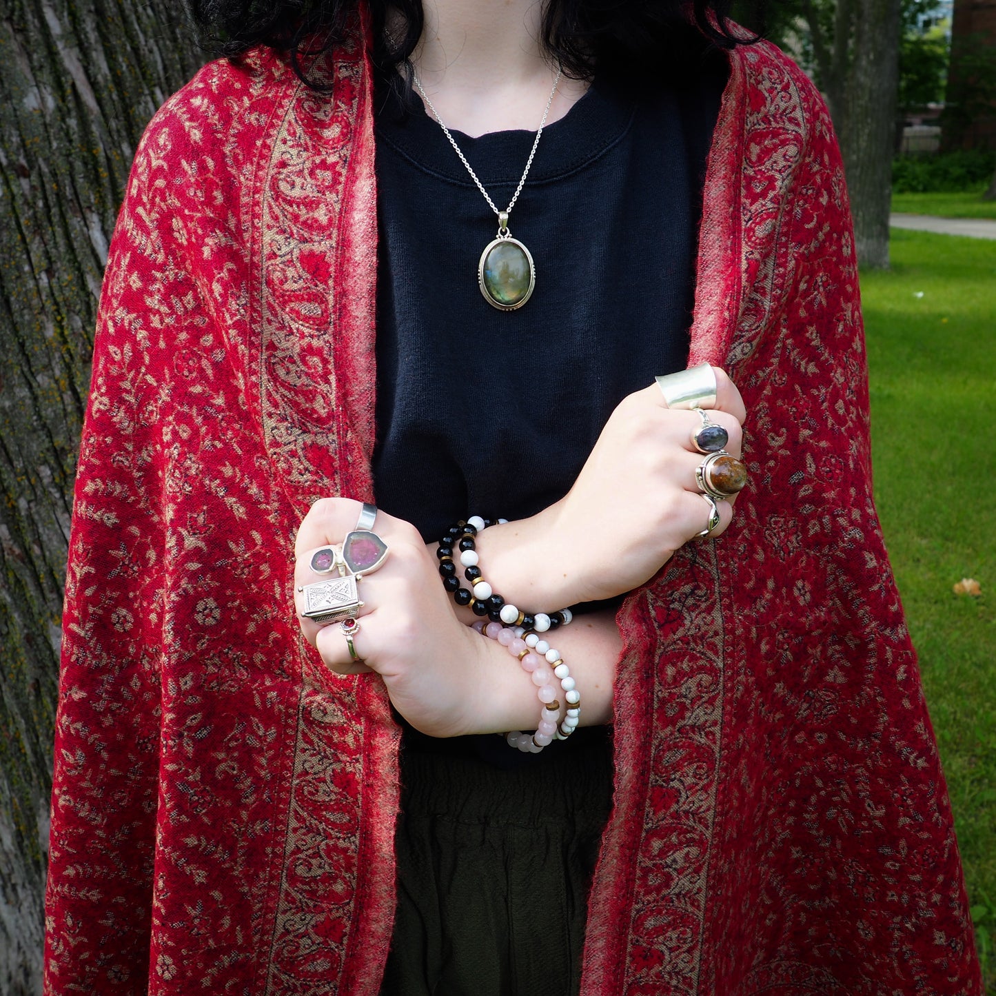 Shawl, Crimson - Shakti