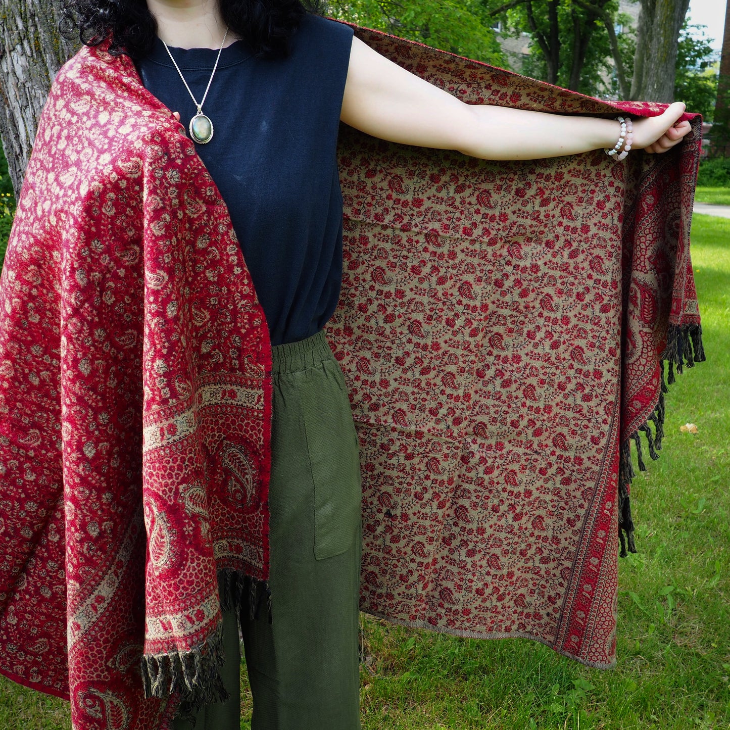 Shawl, Crimson - Shakti