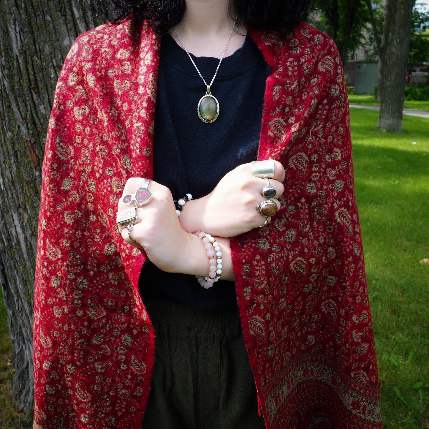 Shawl, Crimson - Shakti