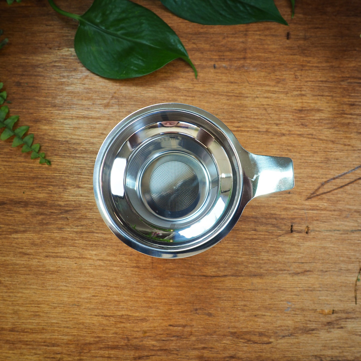 Stainless Steel Tea Strainer w/ Bamboo Lid - Shakti