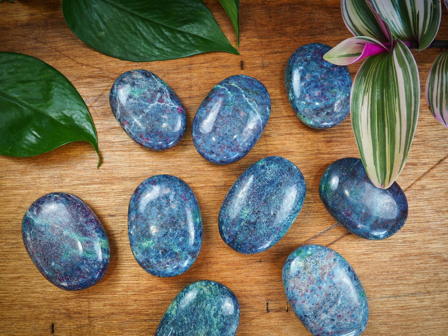 Ruby Kyanite Palm Stones - Shakti
