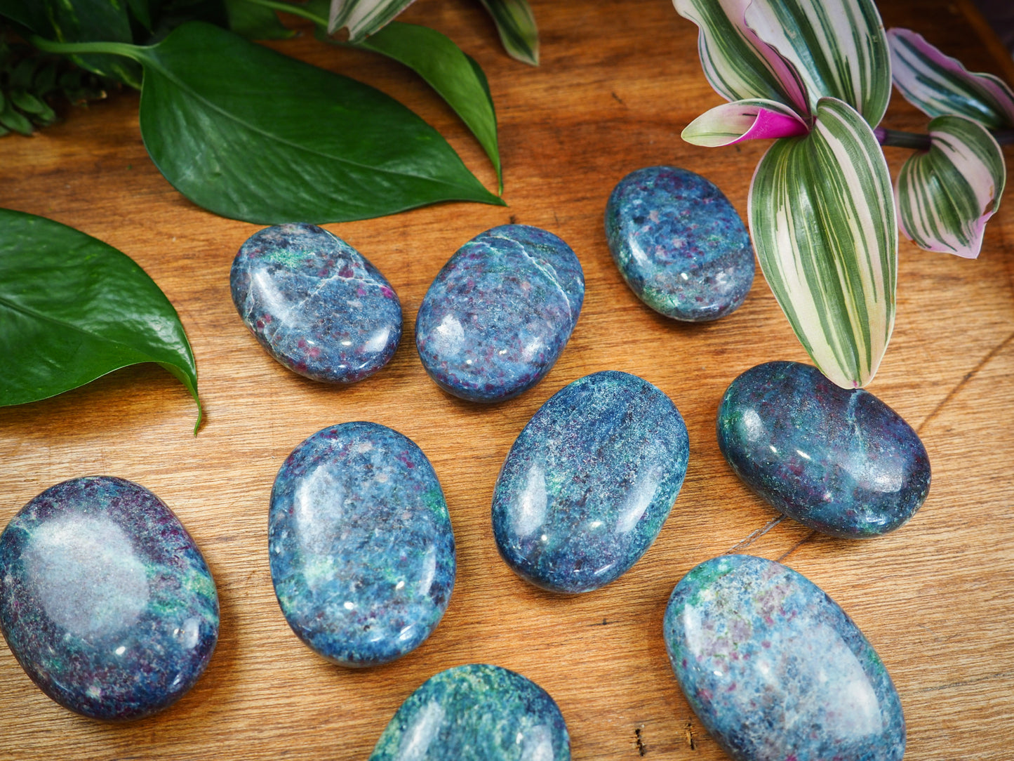 Ruby Kyanite Palm Stones - Shakti