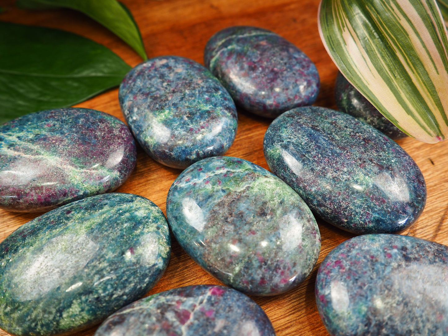 Ruby Kyanite Palm Stones - Shakti