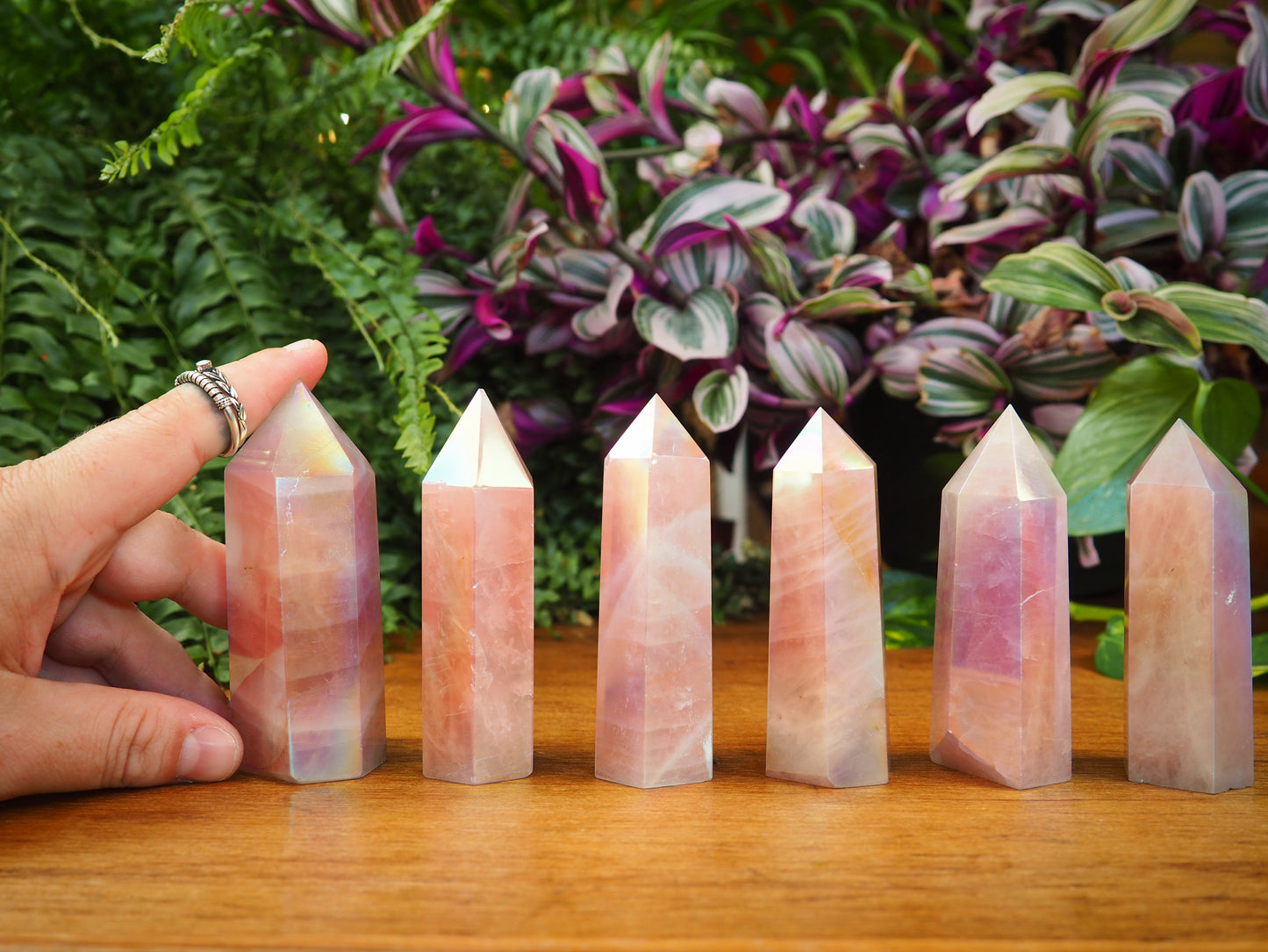 Angel-Aura Rose Quartz Towers - Shakti
